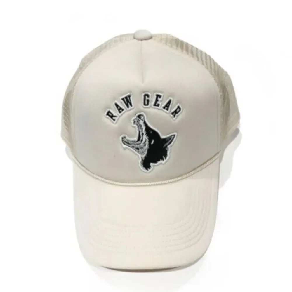 NWT Raw Gear Off White Doberman Pack Logo Trucker Hat Baseball Cap - Snap Back